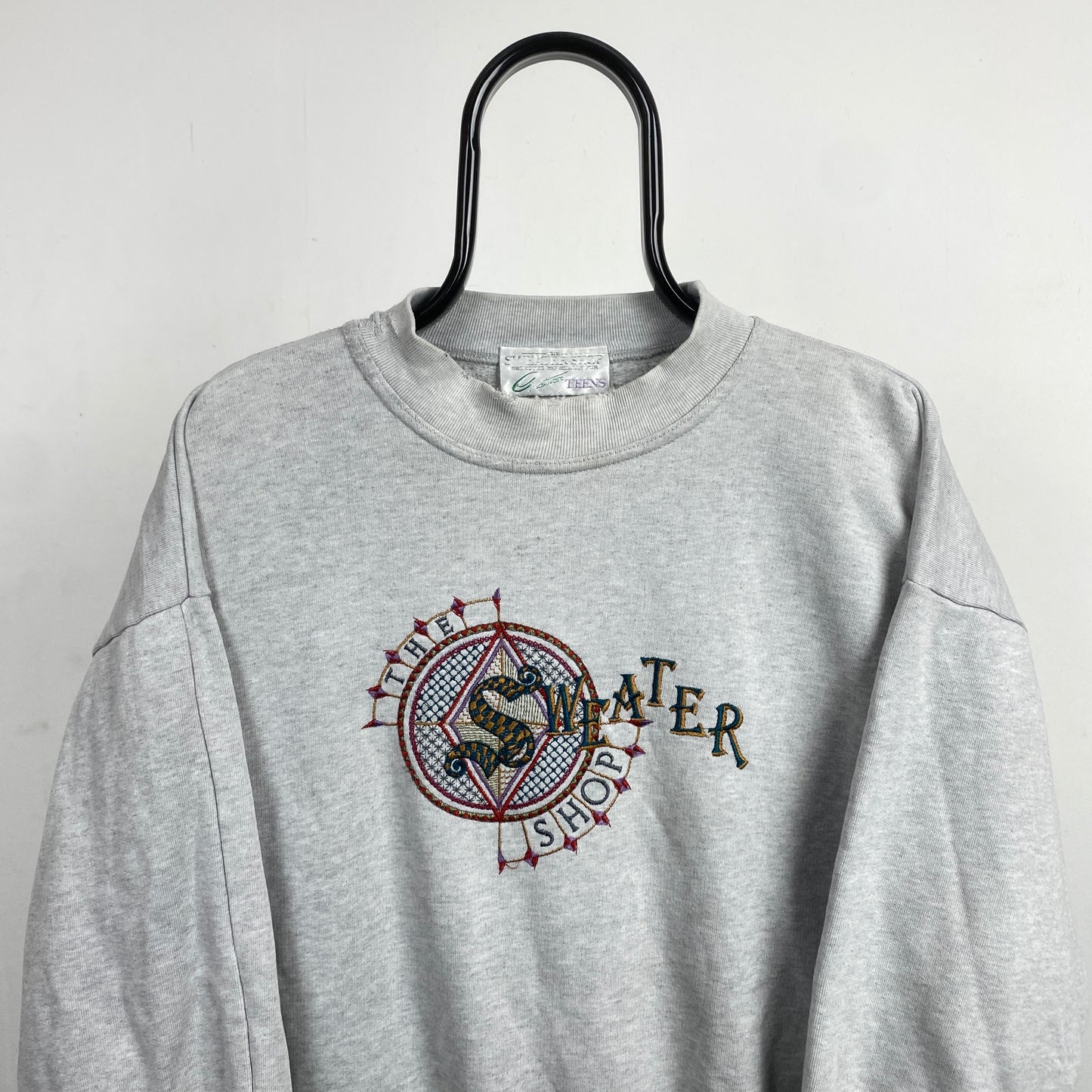 Retro 90s Sweater Shop Sweatshirt Grey XS/Small