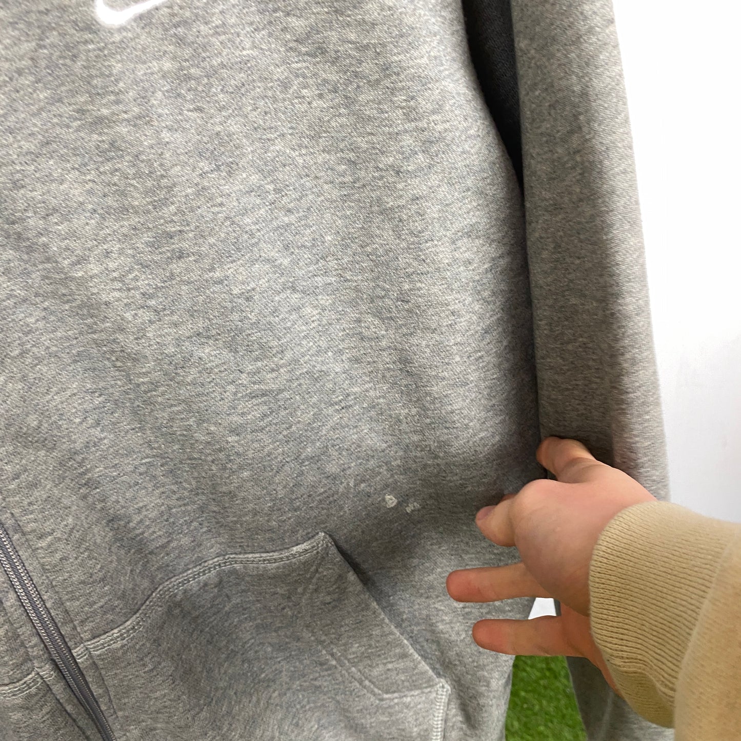 00s Nike Heavyweight Zip Hoodie Grey XXL