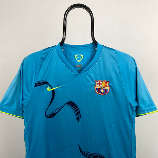 00s Nike Barcelona Football Shirt T-Shirt Blue Small