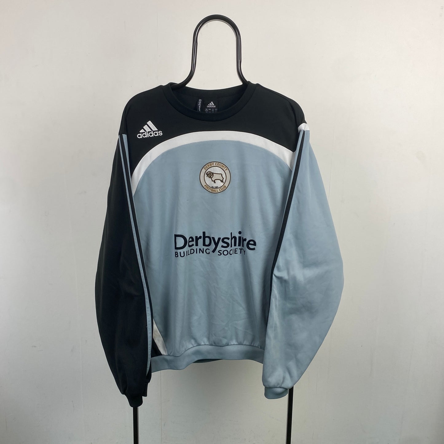 00s Adidas Derby Football Sweatshirt Grey XL