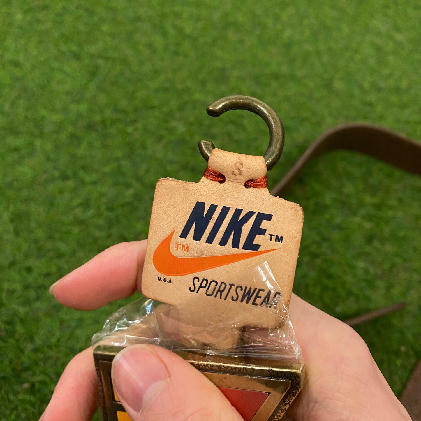 90s Nike Leather Buckle Belt Brown
