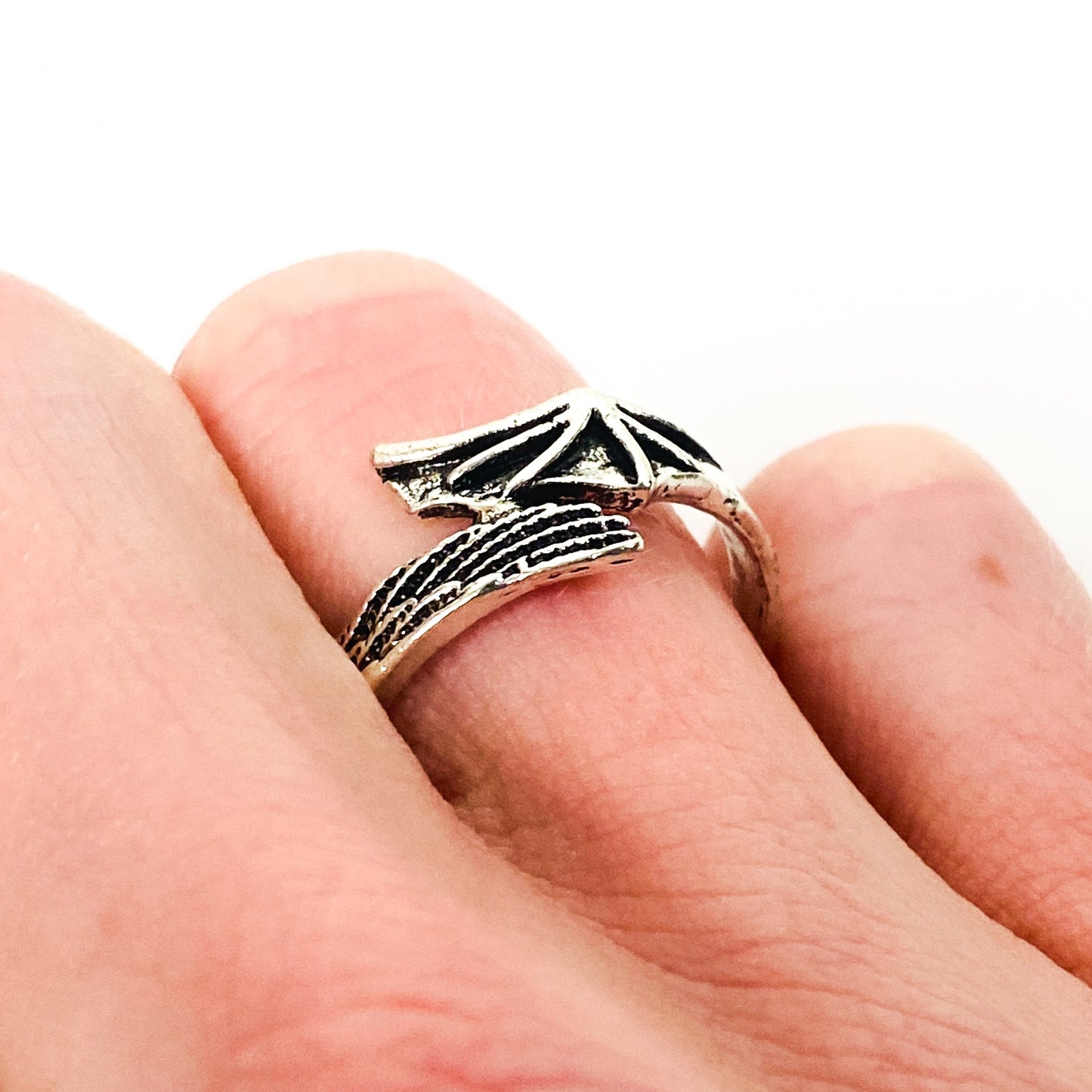 Retro Vintage Bat Wing Ring Silver