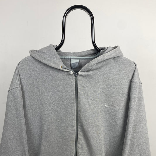 00s Nike Zip Heavyweight Hoodie Grey XL