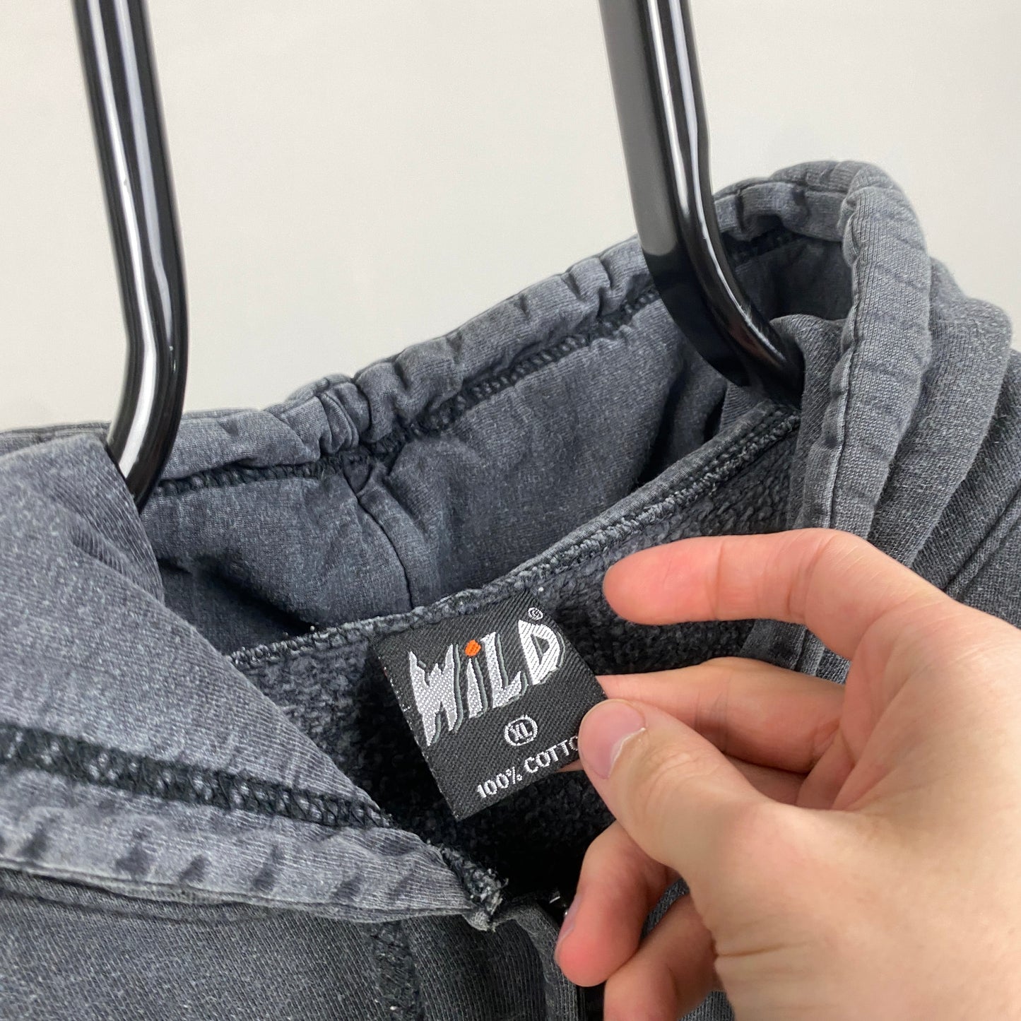 90s Wild Wolf Zip Hoodie Black XL
