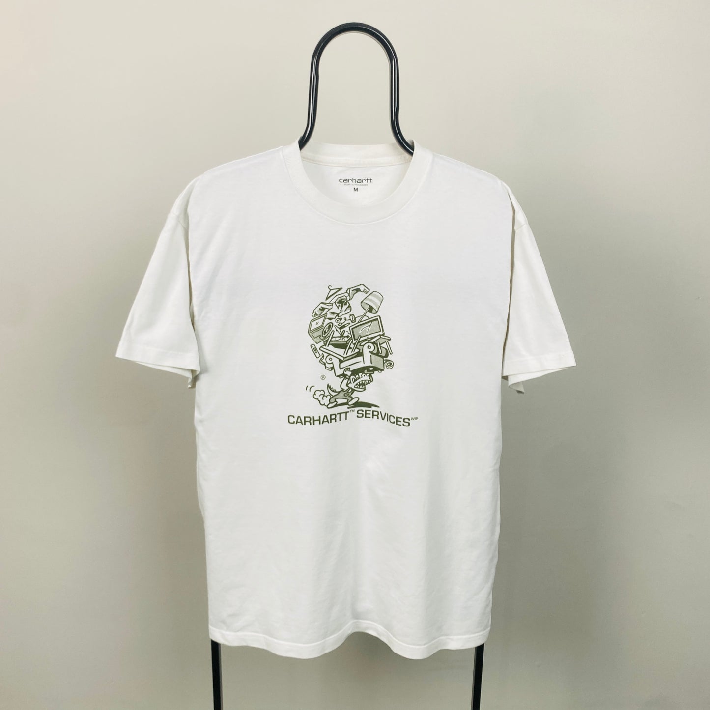 00s Carhartt Services T-Shirt White Medium
