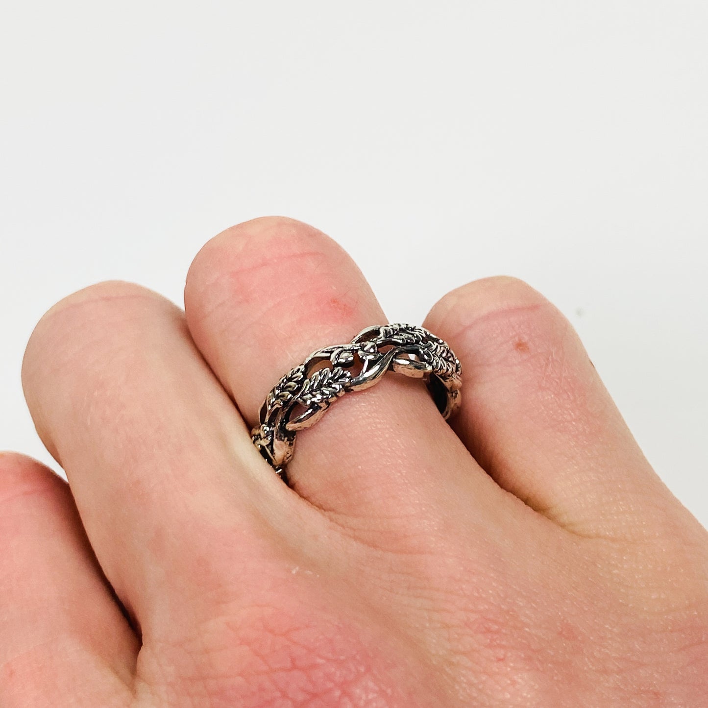 Retro Vintage Wheat Ring Silver