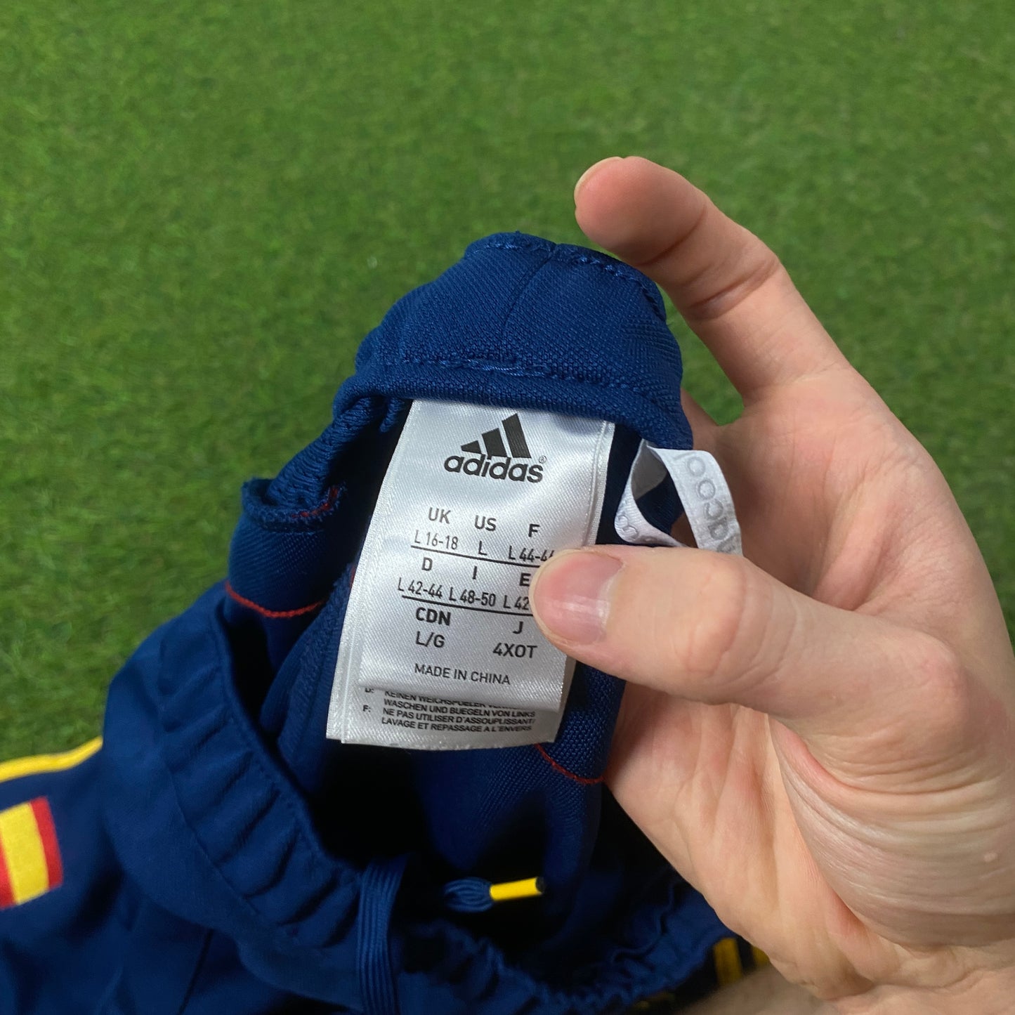90s Adidas Spain Football Shorts Blue Large
