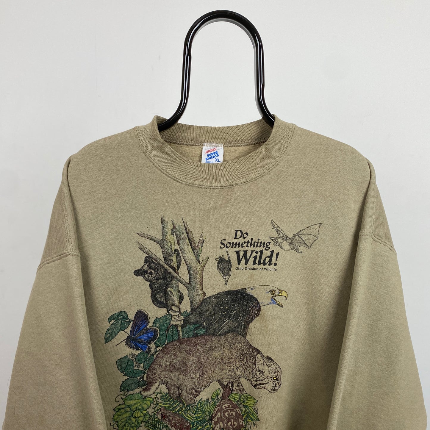 Retro Jerzees Animal Sweatshirt Brown XL