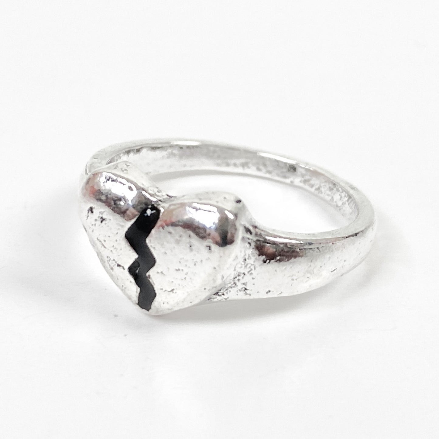 Retro Vintage Heart Ring Silver