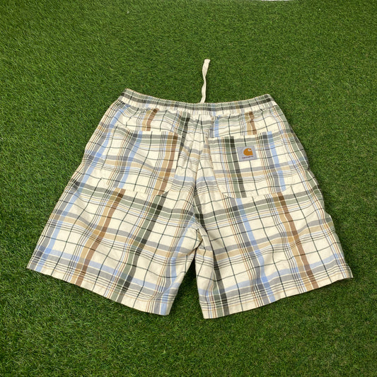 00s Carhartt Plaid Shorts Brown Medium