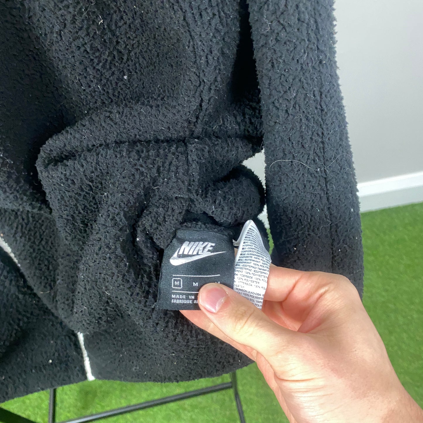 00s Nike Reversible Fleece Coat Jacket Black Medium