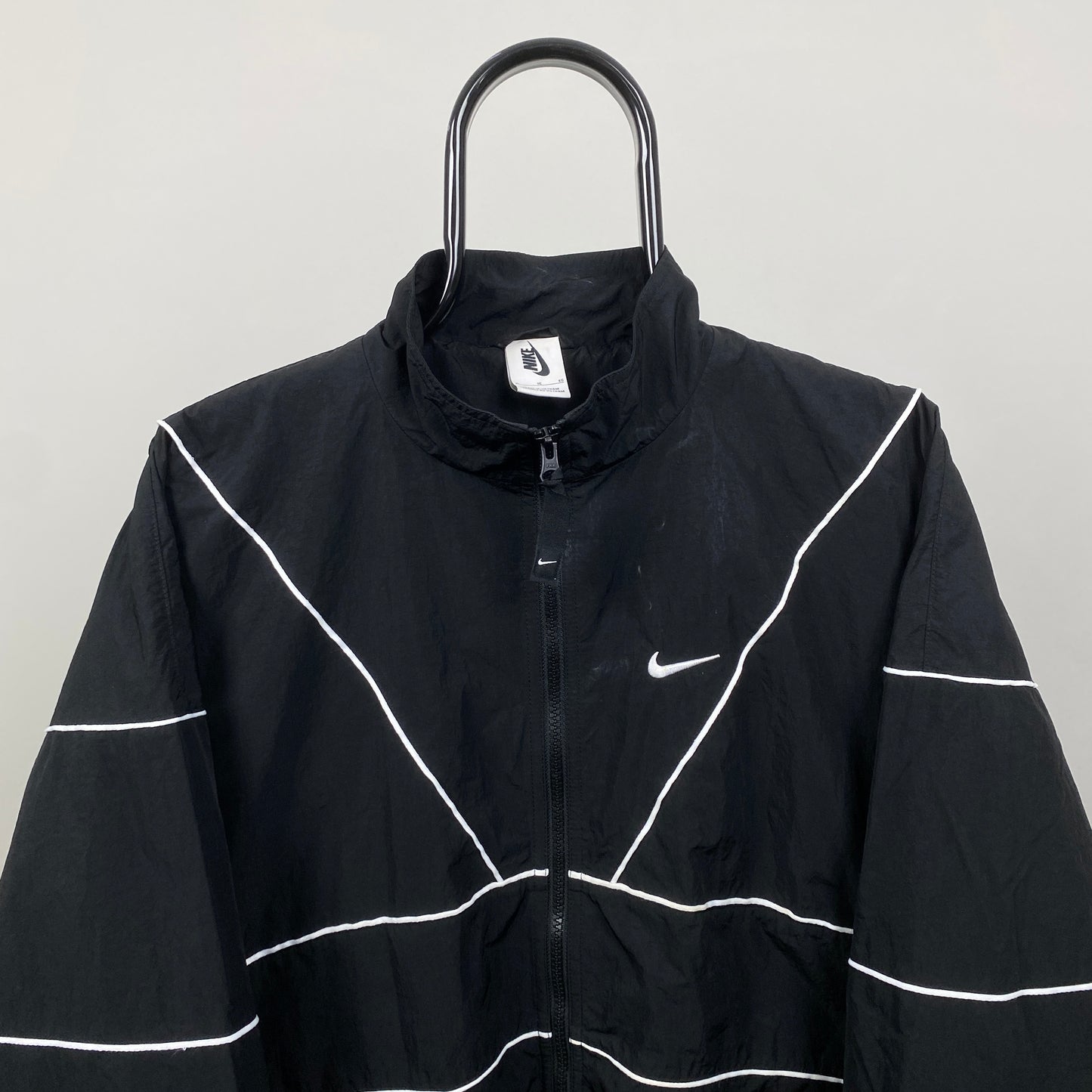 00s Nike Piping Windbreaker Jacket Black XL