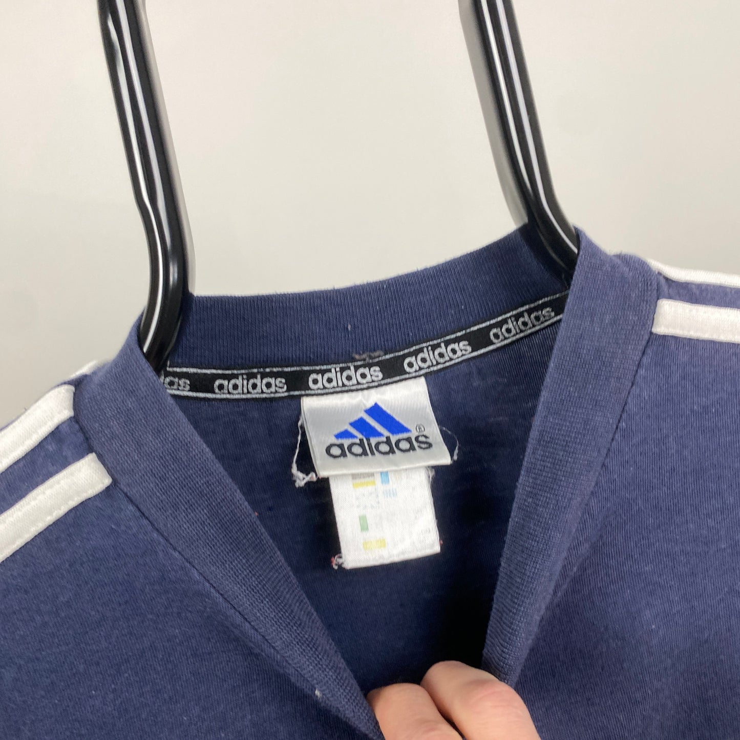 90s Adidas T-Shirt Blue Large