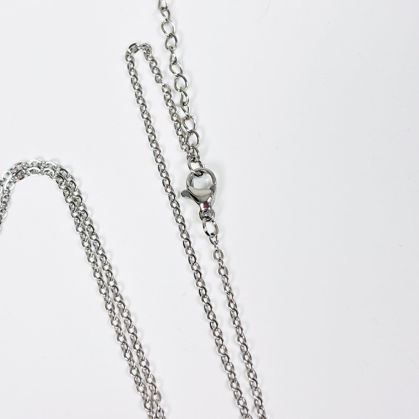 Mini Compass Necklace Chain Silver