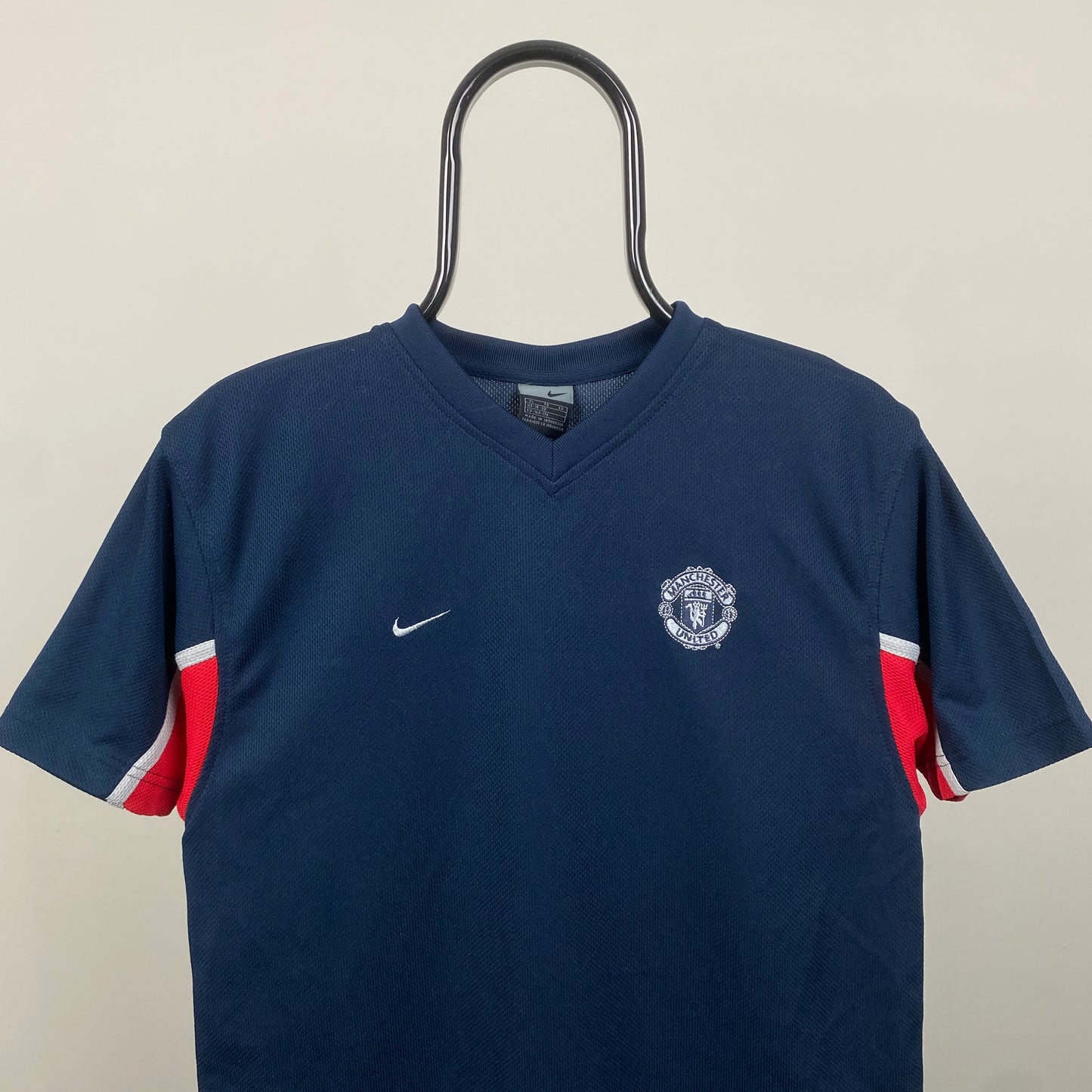 00s Nike Manchester United Football Shirt T-Shirt Blue Small