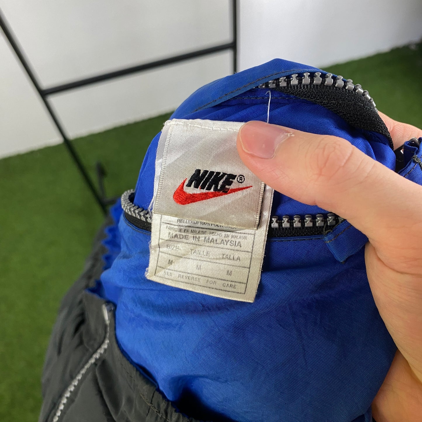 90s Nike Reversible Coat Puffer Jacket Blue Black Medium