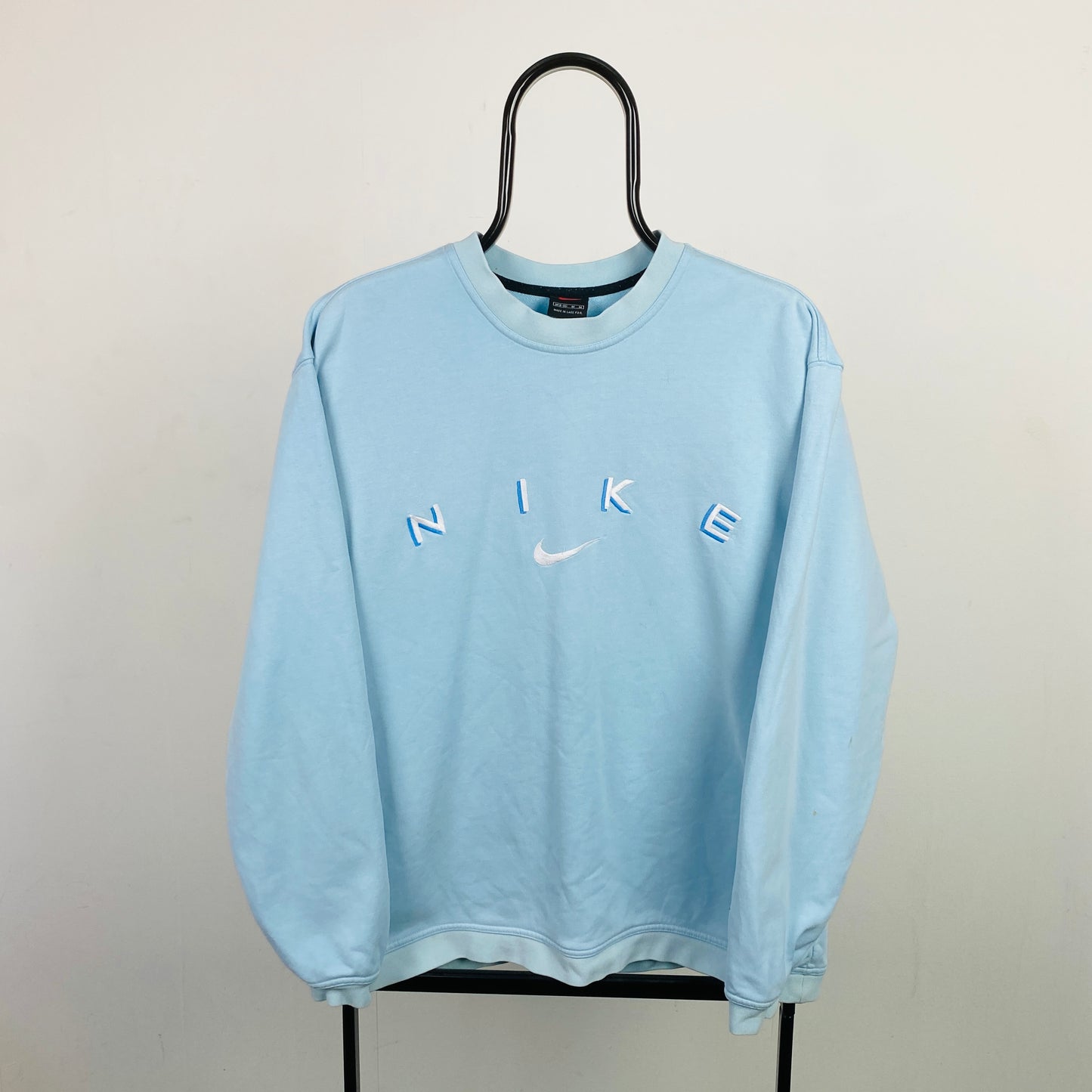 90s Nike Sweatshirt Baby Blue Medium