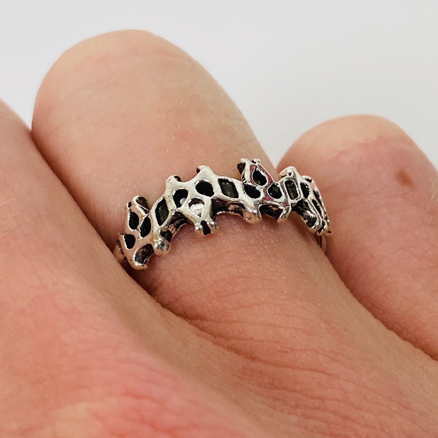 Vintage Retro Adjustable Thistle Ring Silver