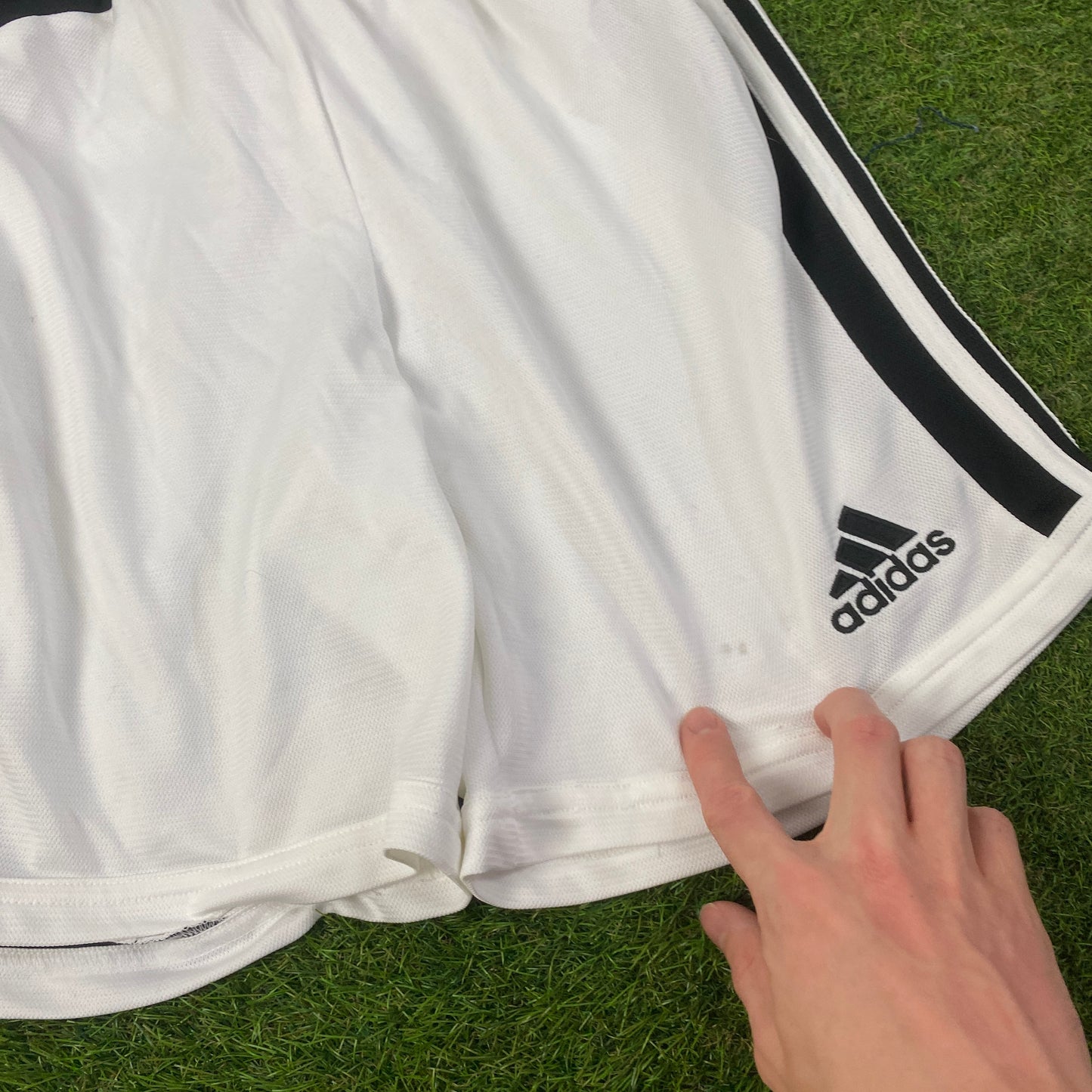 00s Adidas Football Shorts White Small