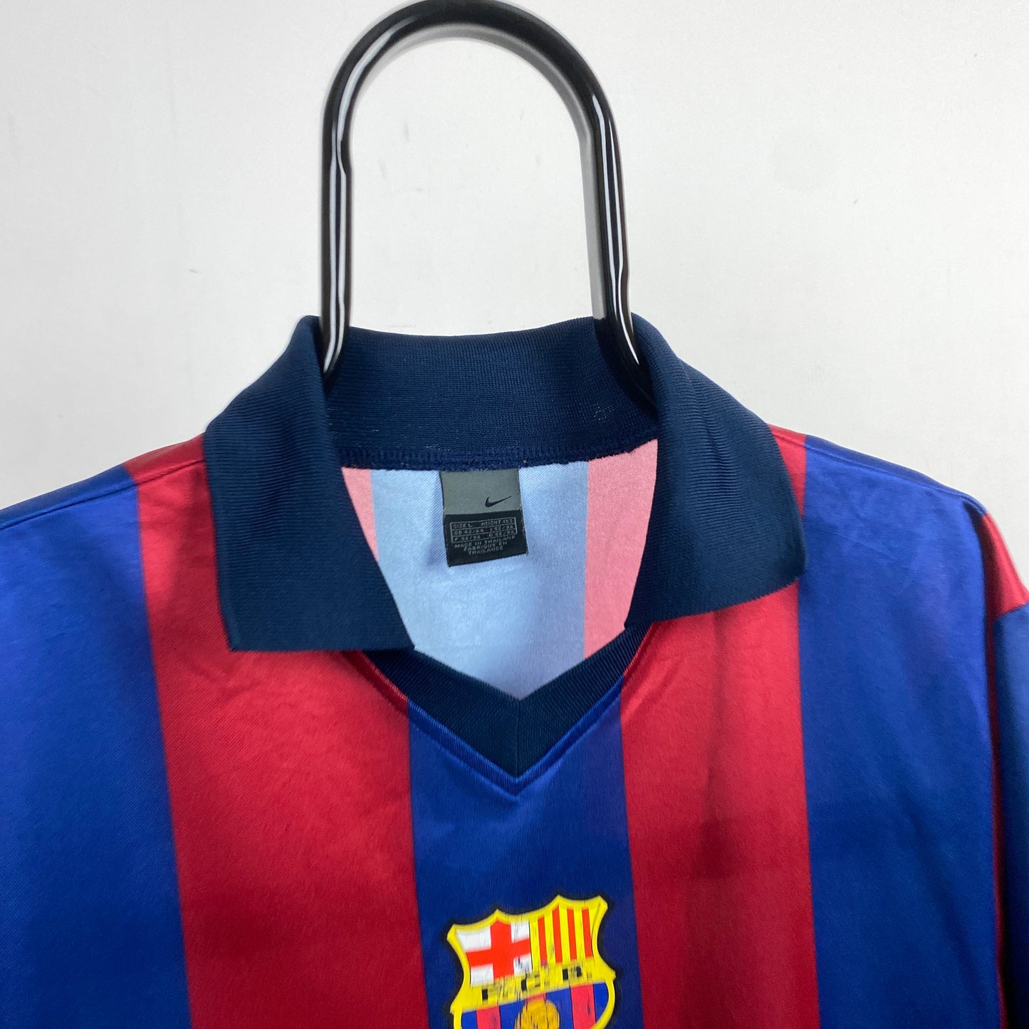 90s Nike Barcelona Football Shirt T-Shirt Red Large