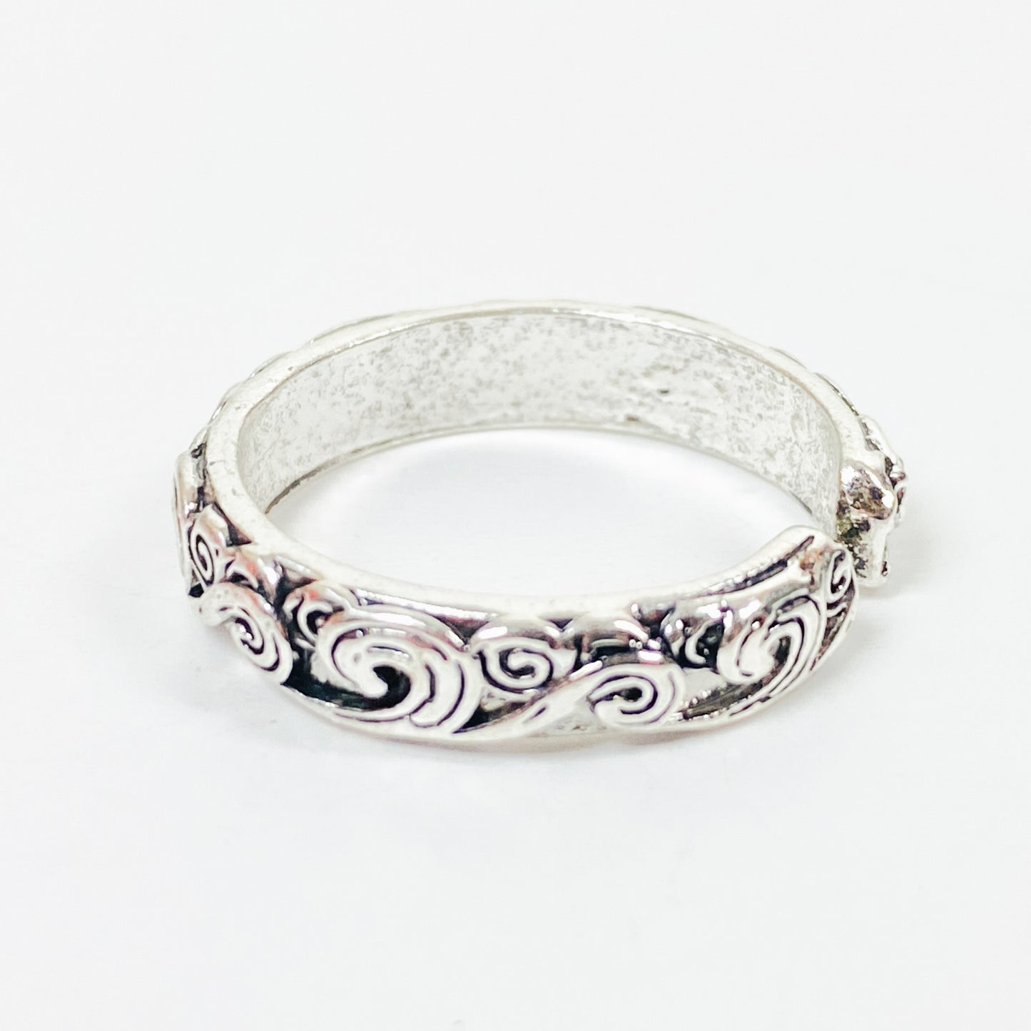 Retro Adjustable Wave Band Silver