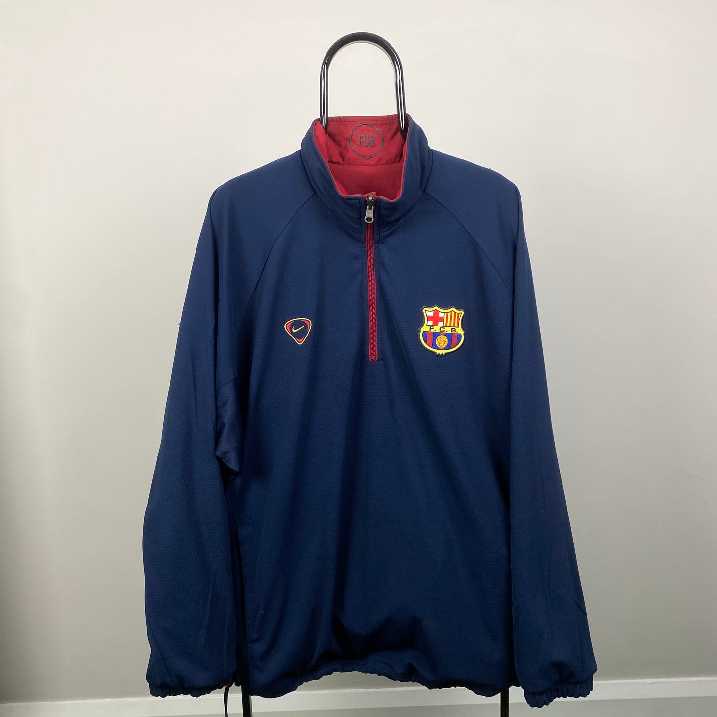 00s Nike Barcelona Reversible Windbreaker Coat Jacket Red XL