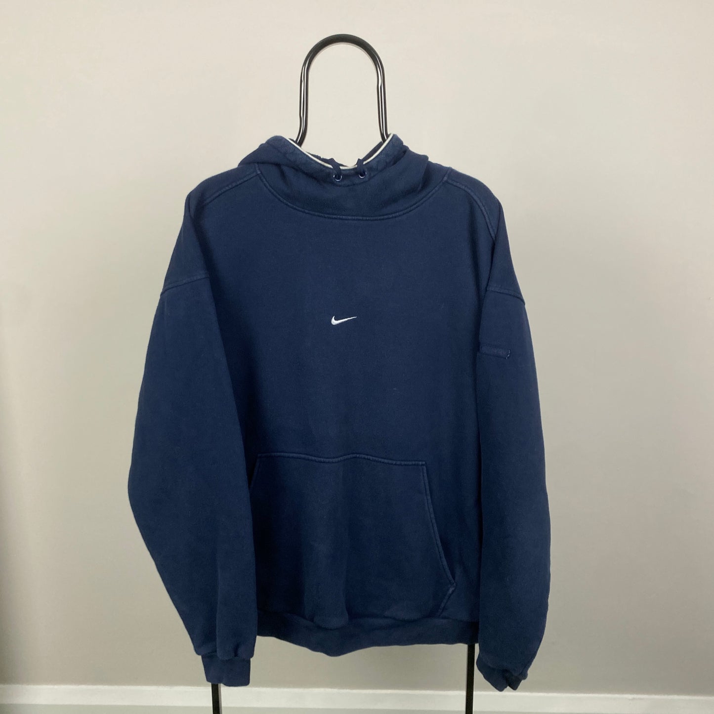 00s Nike Centre Swoosh Hoodie Blue XL