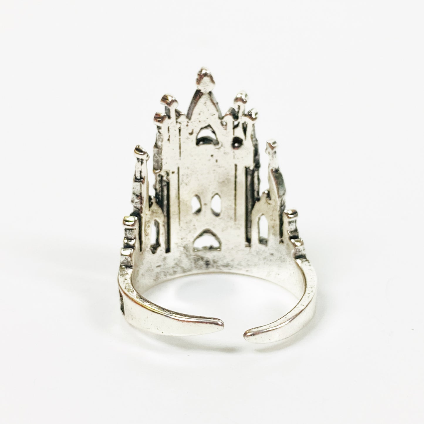 Adjustable Cathedral Ring Silver