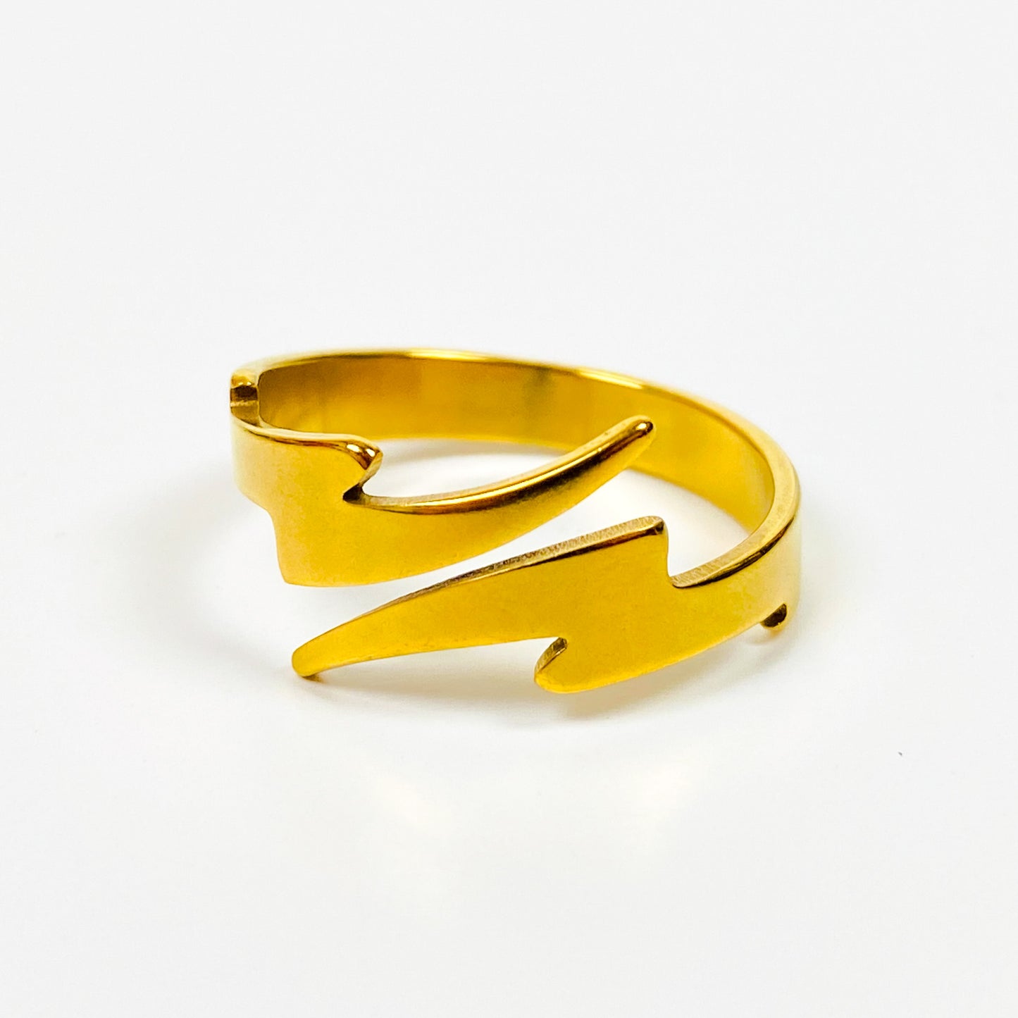 Vintage Retro Adjustable Lightning Ring Gold