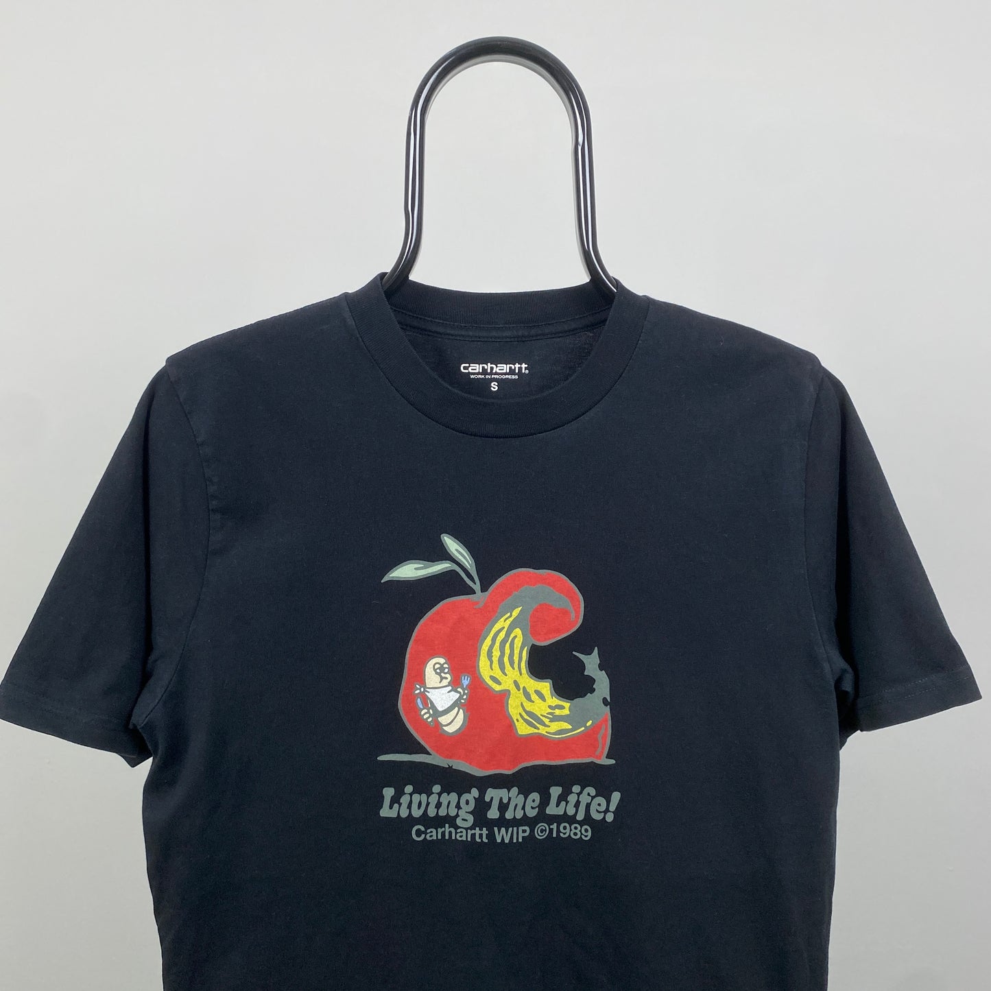 Retro 00s Carhartt T-Shirt Black Small