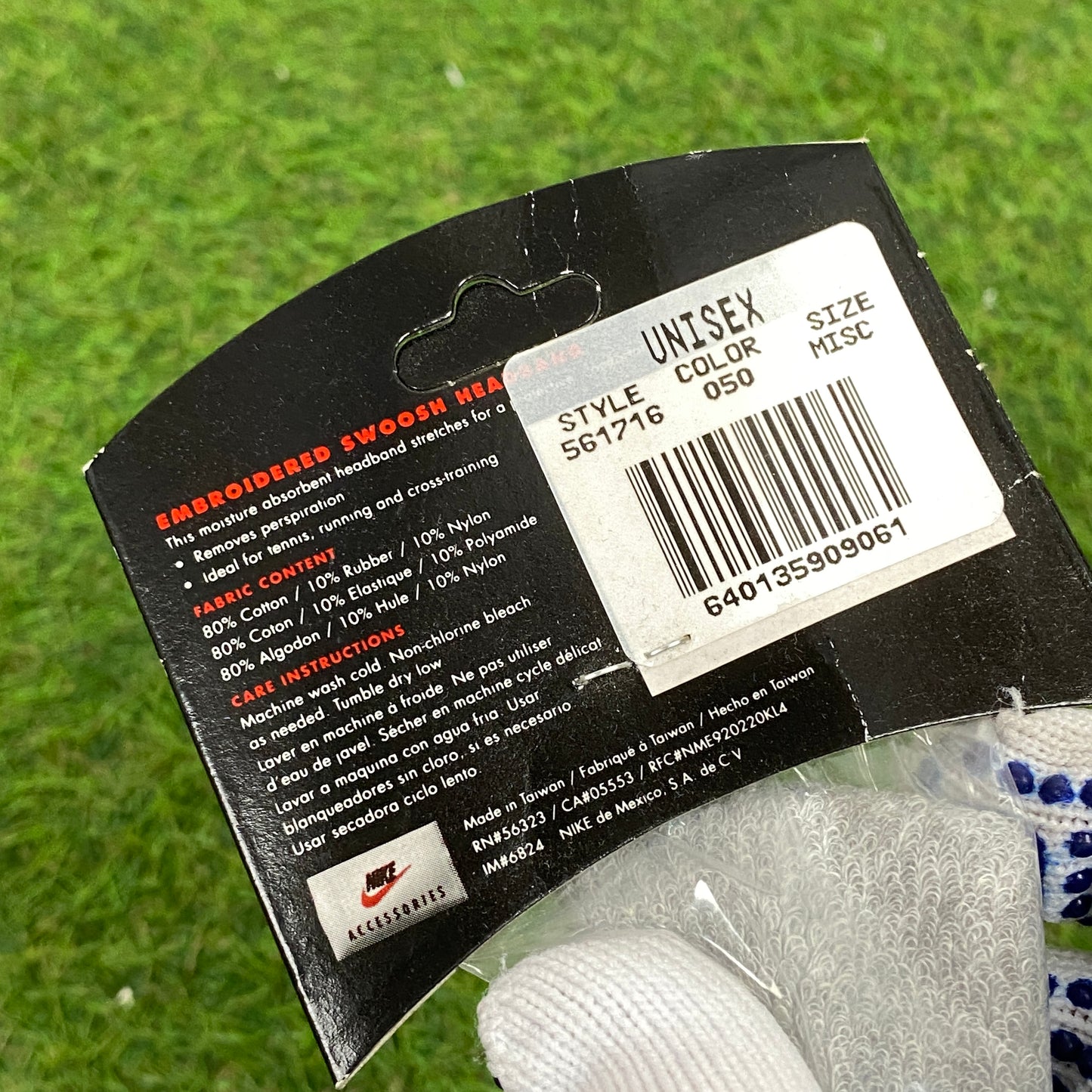 90s Nike Sweatband Headband Hat Grey