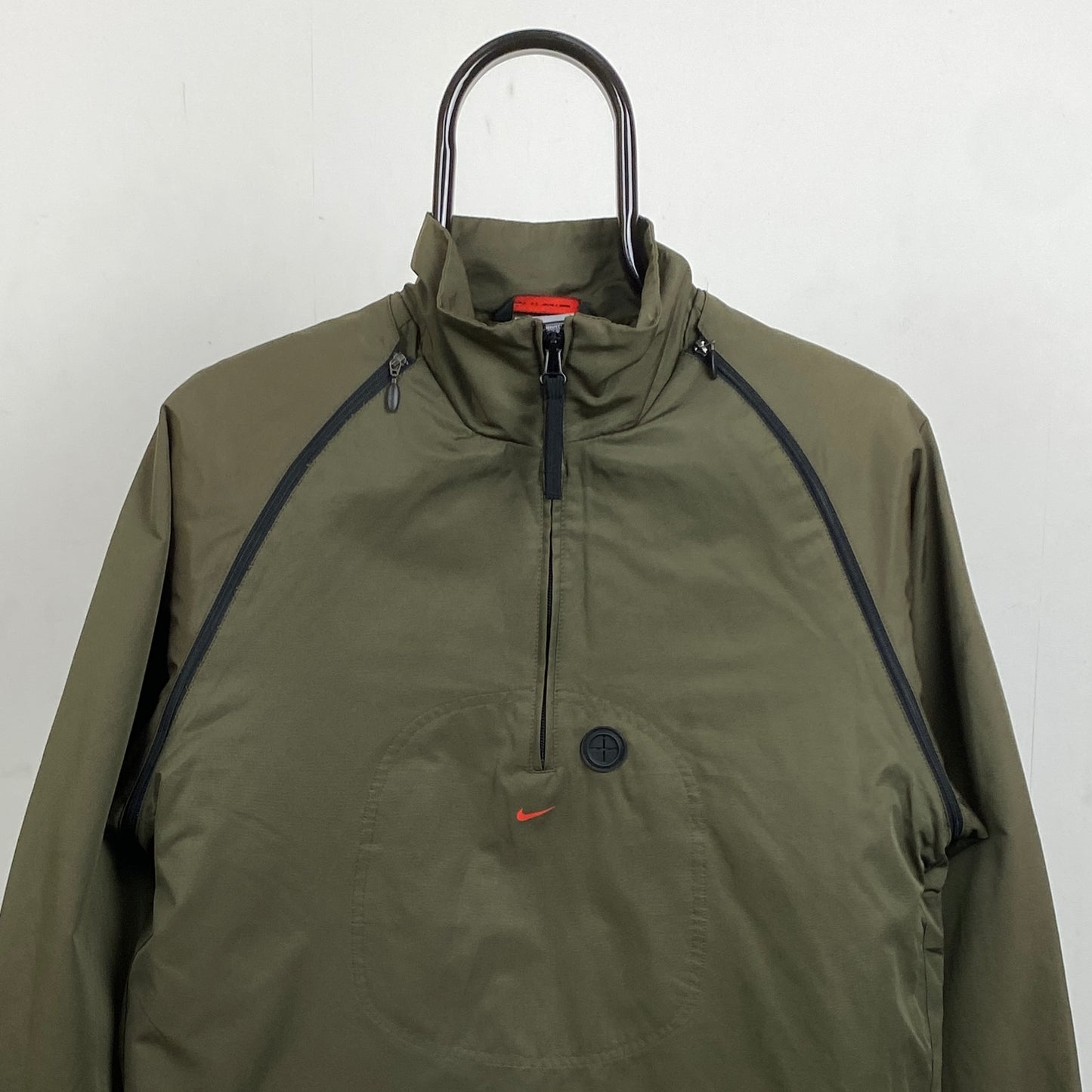 90s Nike Removable Sleeve Windbreaker Jacket Green Medium
