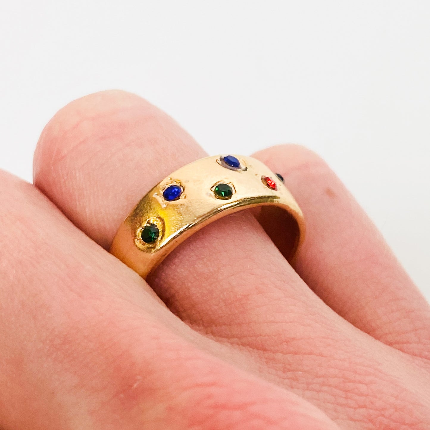 Gemstone Block Ring Gold