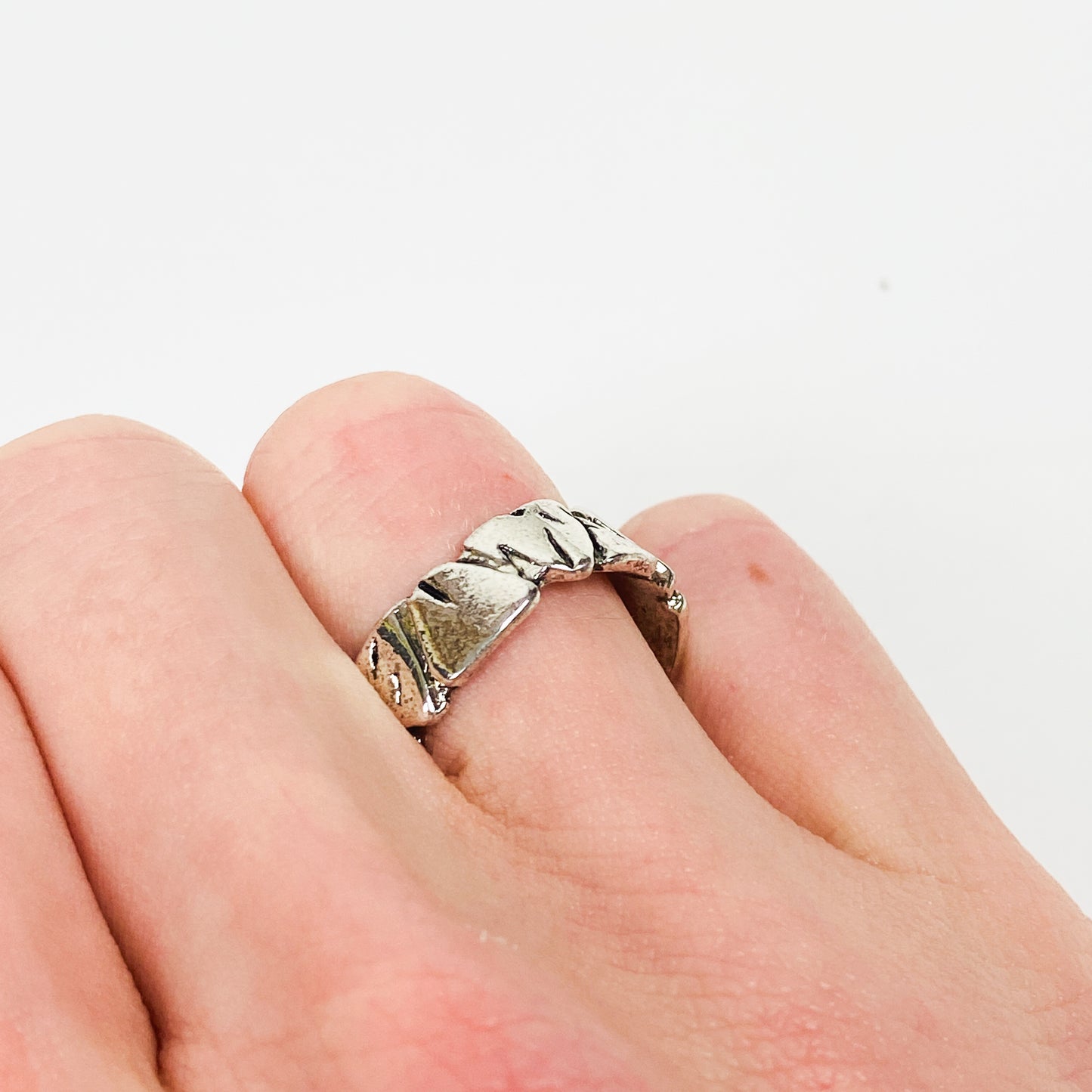Chunk Ring Silver Adjustable