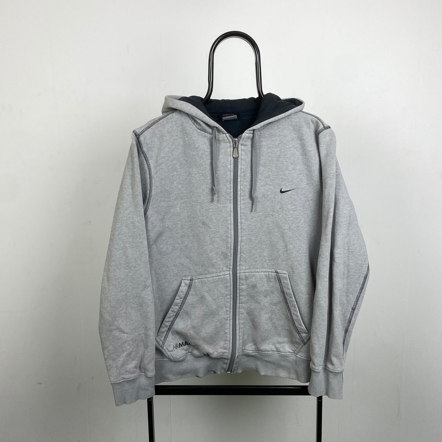 00s Nike Air Max Contrast Stitch Hoodie Grey Small