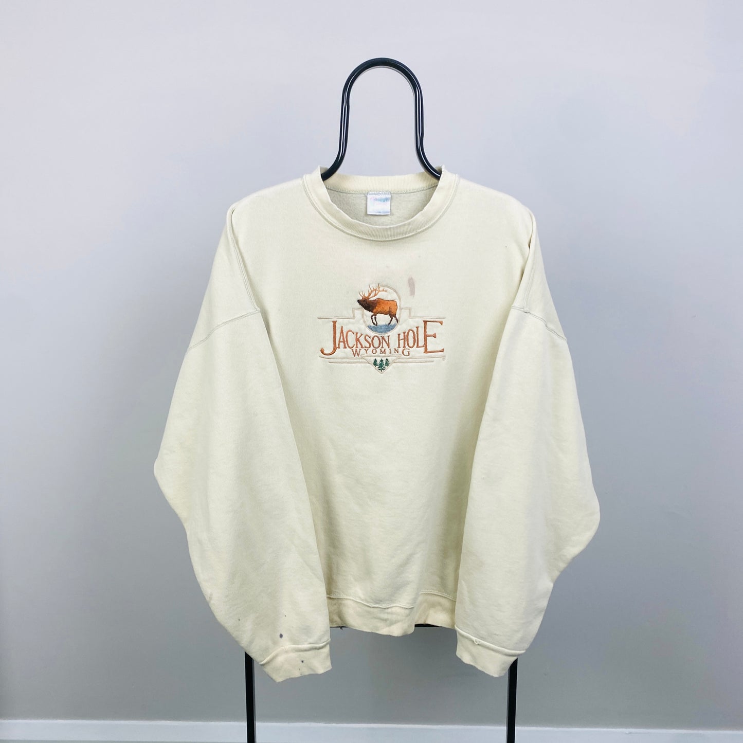 90s Jackson Hole Wyoming Sweatshirt Brown XXL