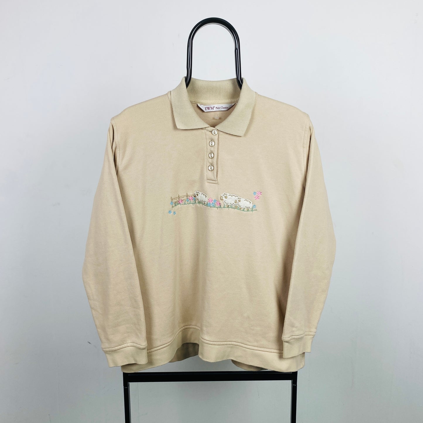 Retro Sheep Sweatshirt Brown Large
