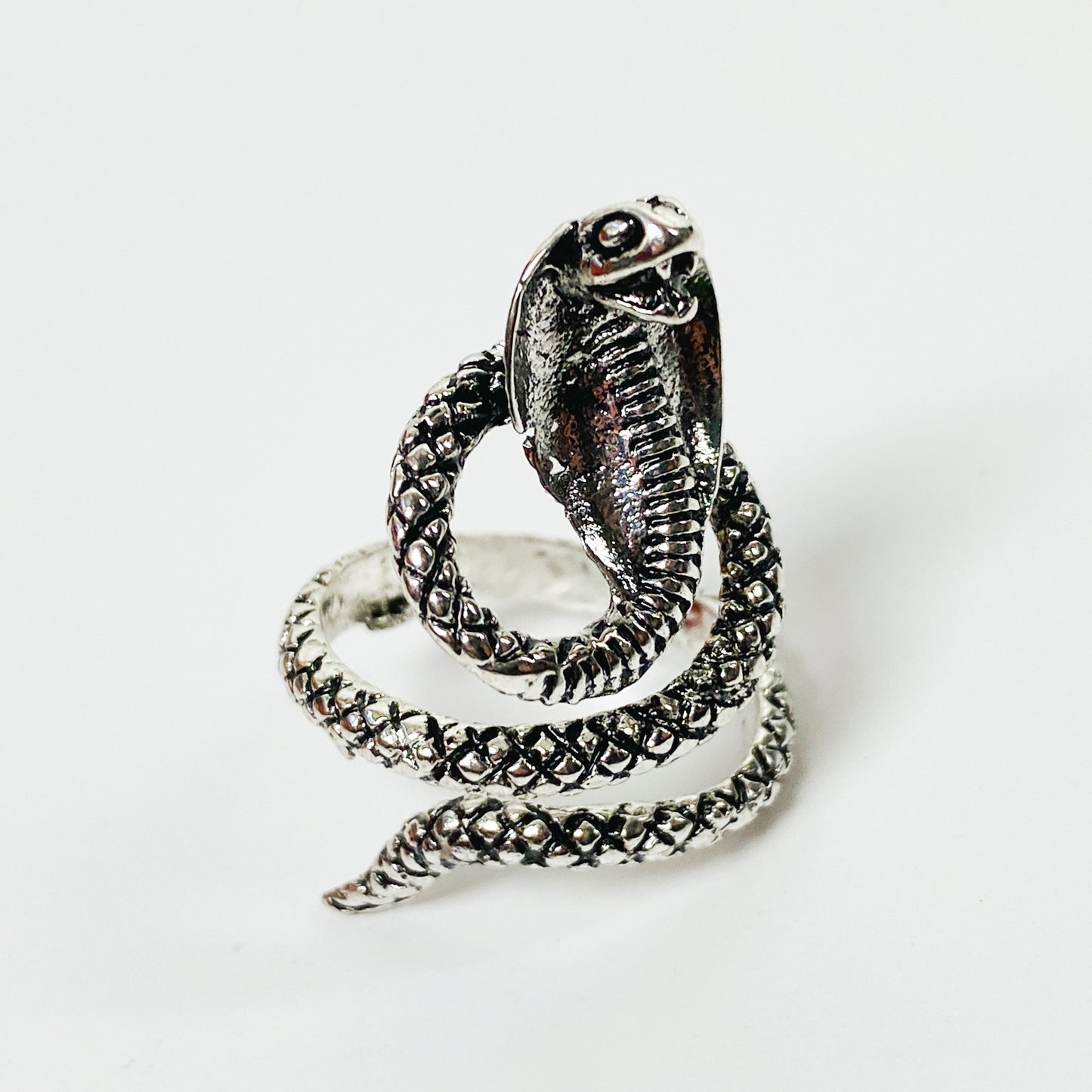 Retro Adjustable Cobra Snake Ring Silver