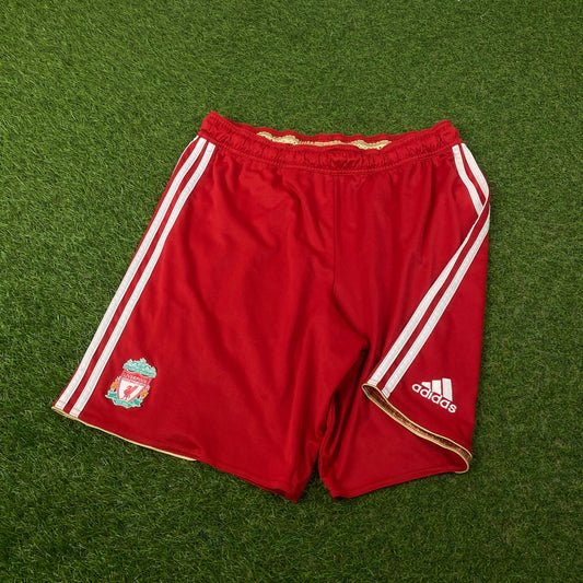 00s Adidas Liverpool Football Shorts Red Large
