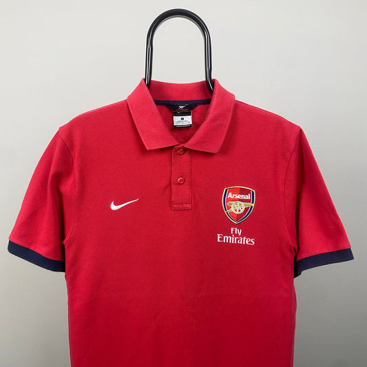 00s Nike Arsenal Polo Shirt T-Shirt Red Small
