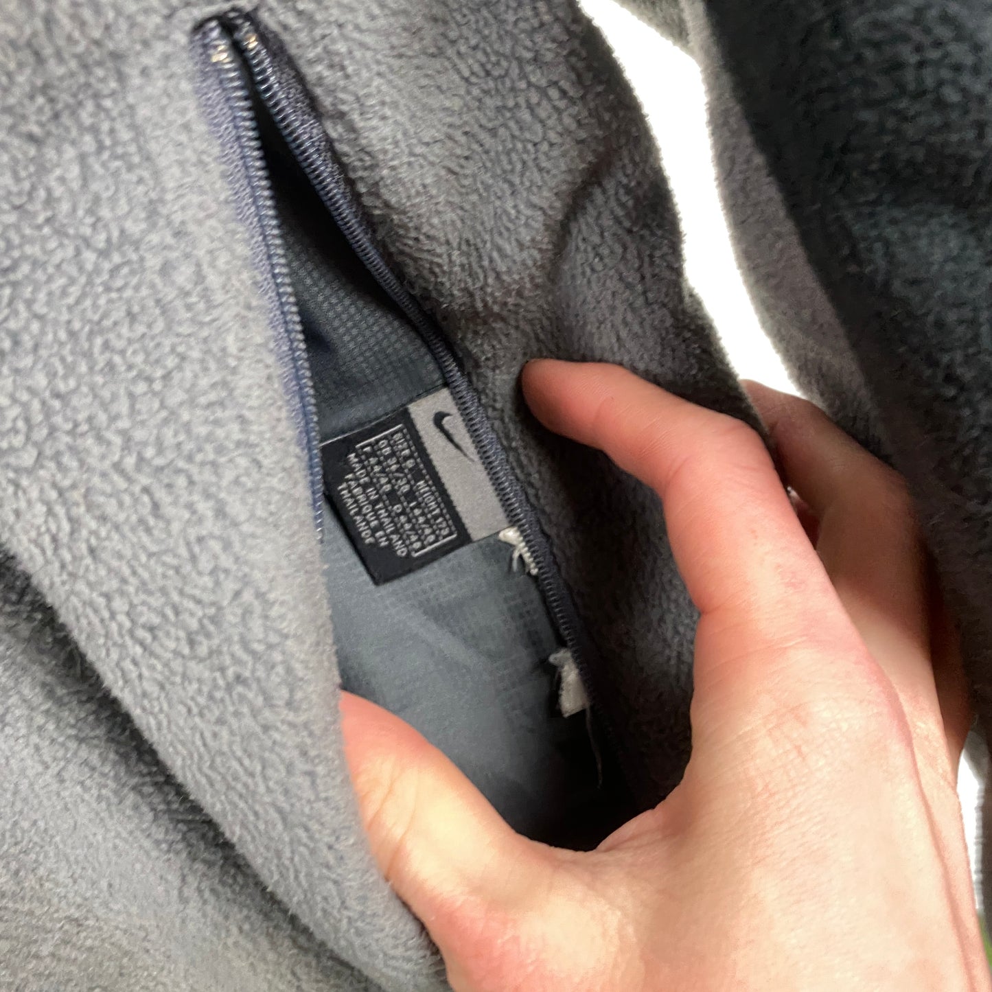 00s Nike Tn Hex Reversible Fleece Coat Jacket Black Grey Small