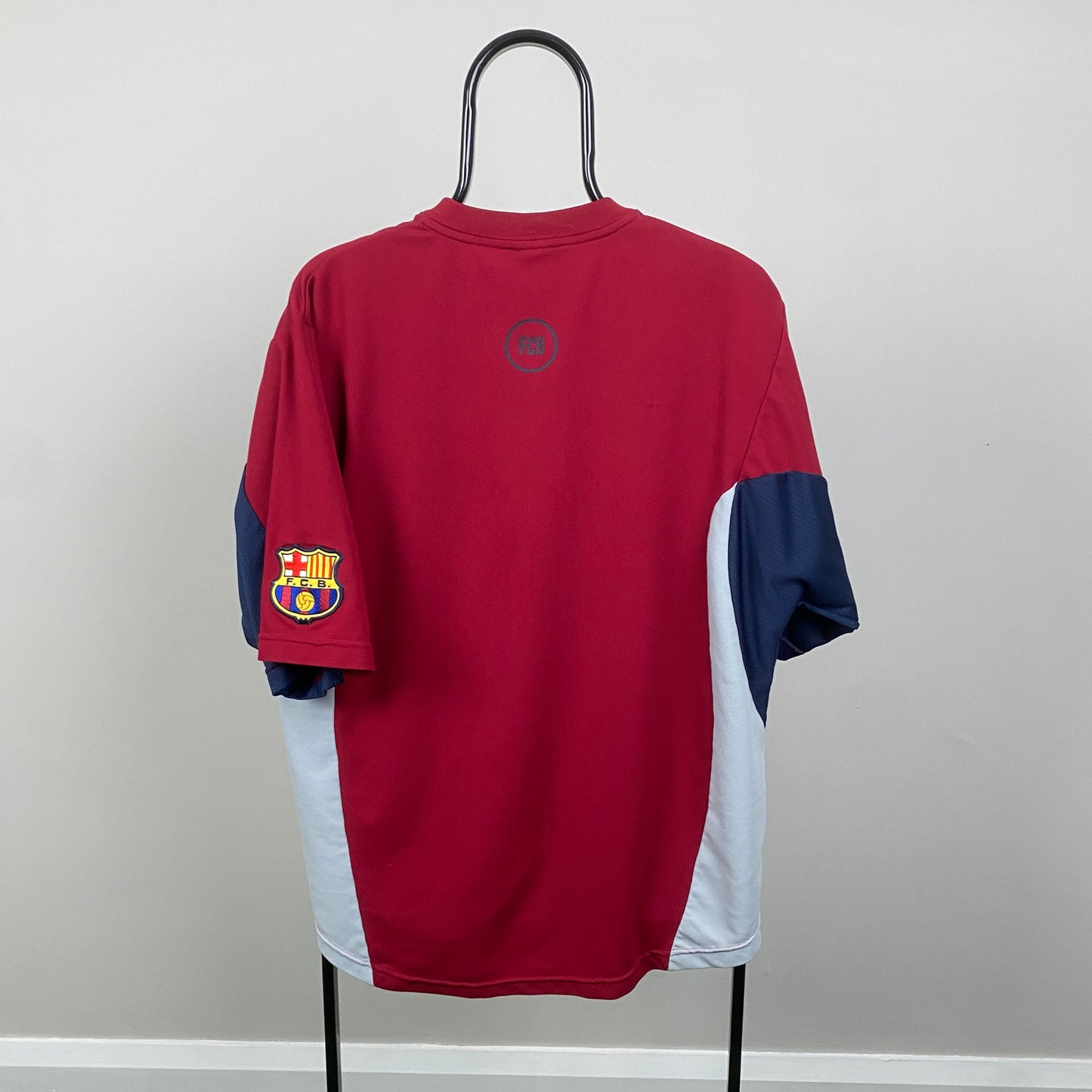 90s Nike Barcelona Football Shirt T-Shirt Red Large
