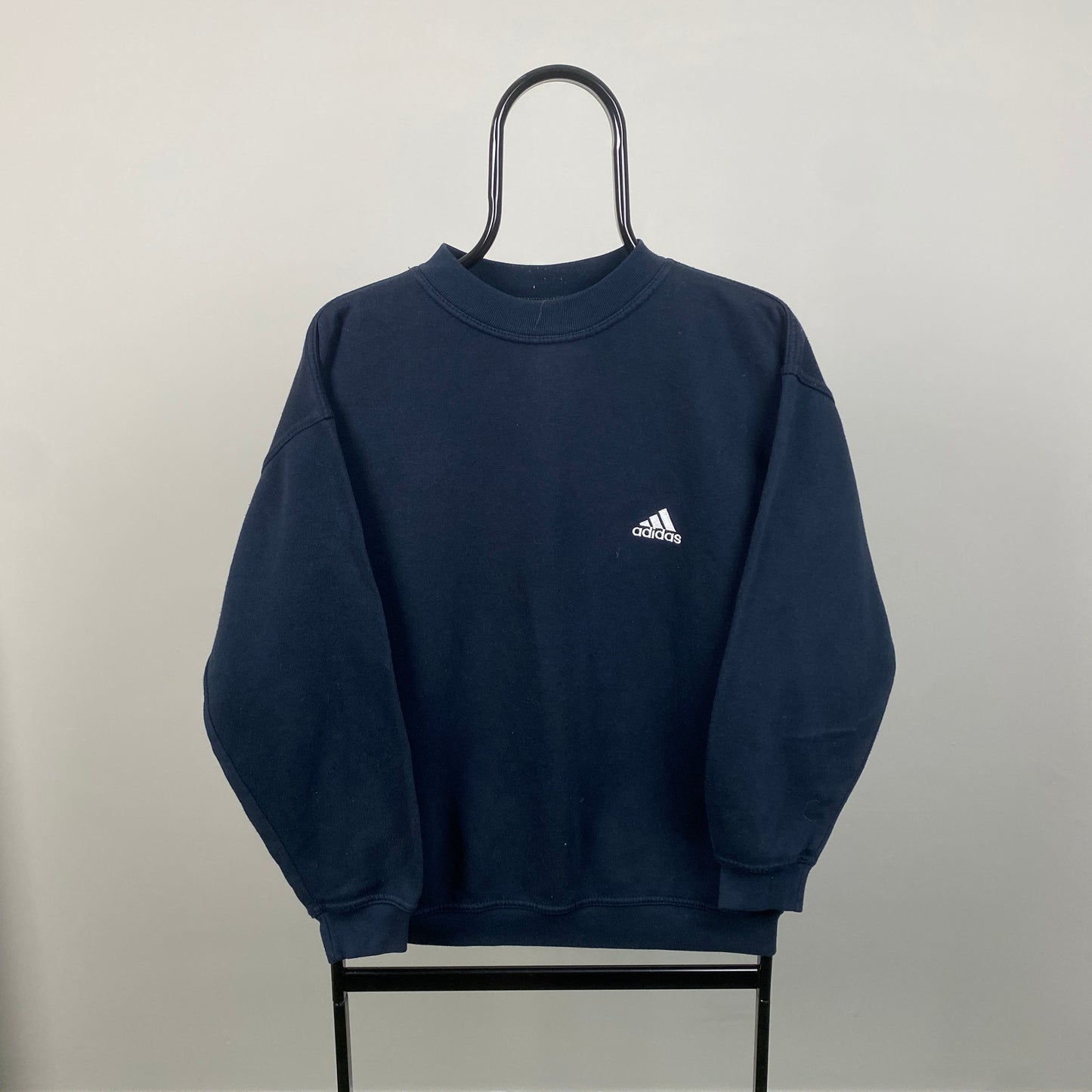 90s Adidas Sweatshirt Blue Small