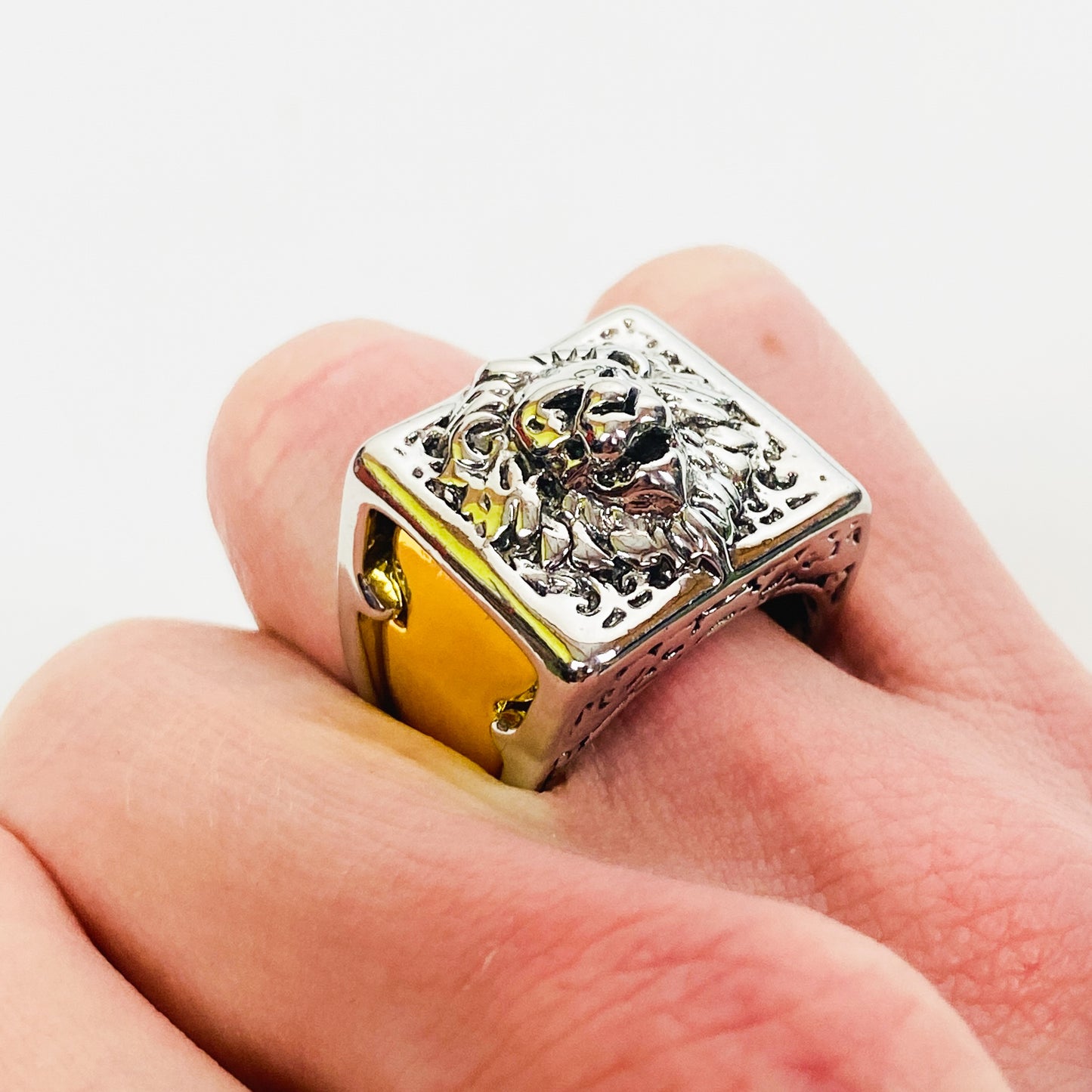 Retro Lion Reveal Ring Silver