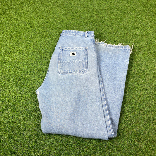 00s Carhartt Simple Jeans Blue Small 28 Waist Joggers