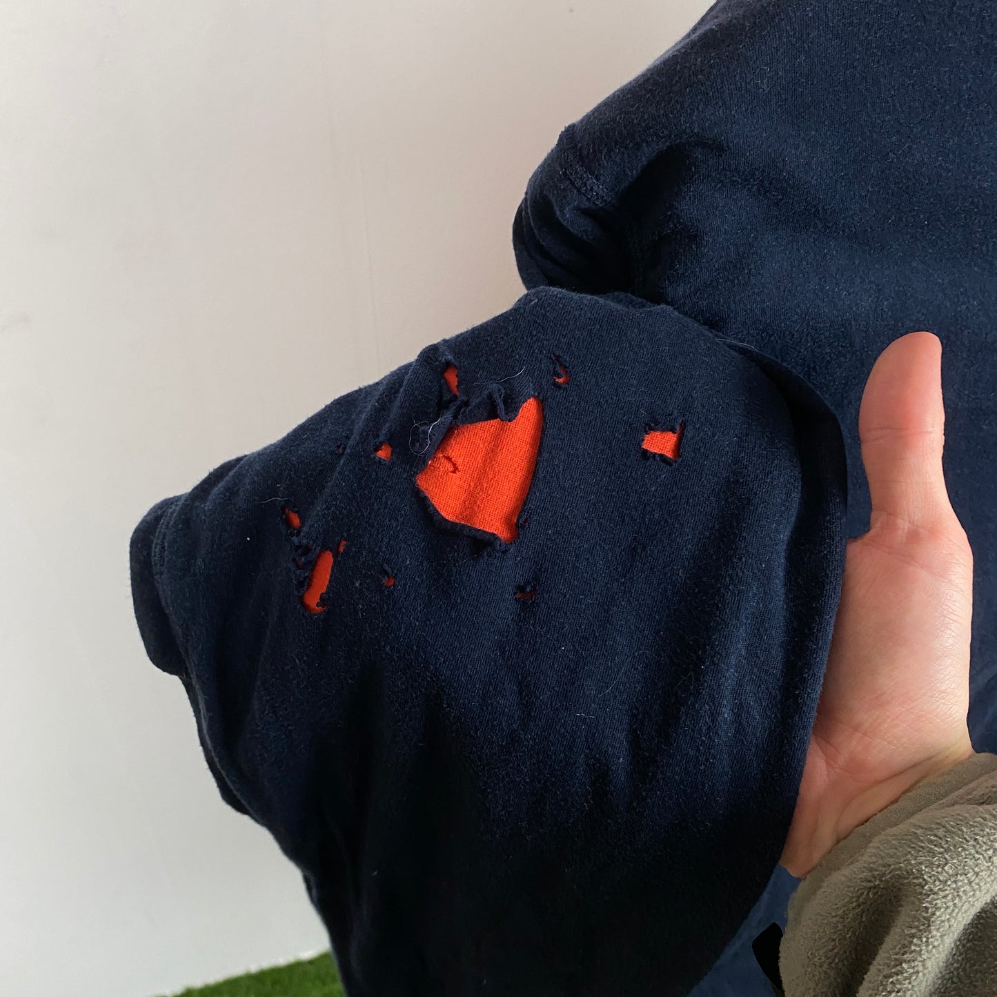 Retro Chaps Ralph Lauren Reversible Sweatshirt Orange Blue Small
