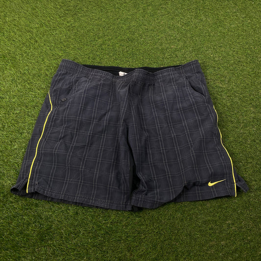00s Nike Plaid Tennis Shorts Black XL