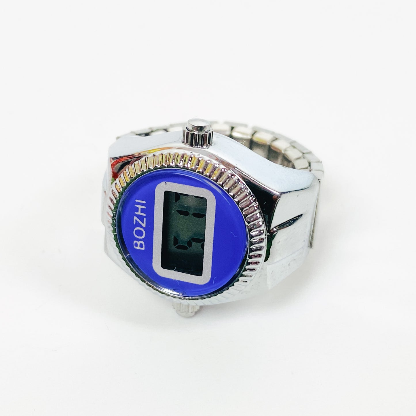 Digi Watch Ring Silver Blue