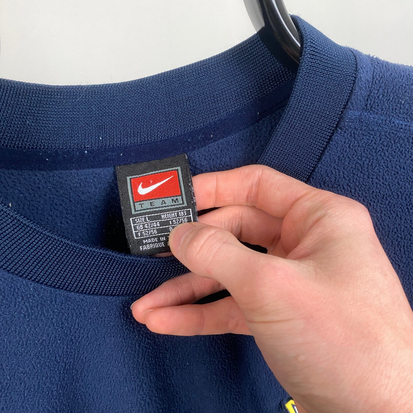 00s Nike Barcelona Fleece Sweatshirt Blue Large