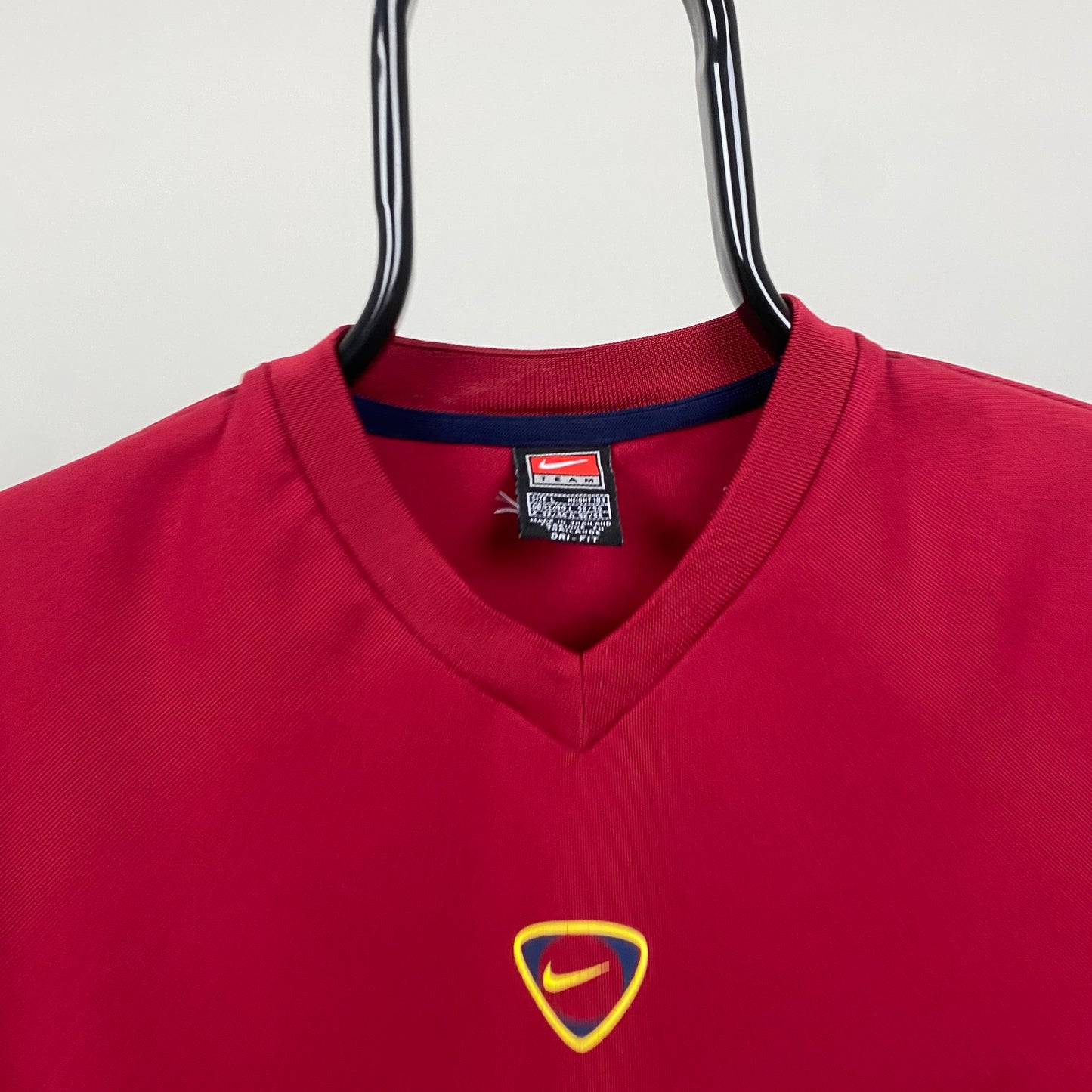 90s Nike Barcelona Football Shirt T-Shirt Red Large